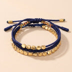 Buddha & Karma Blue Copper Beads Bracelet Set