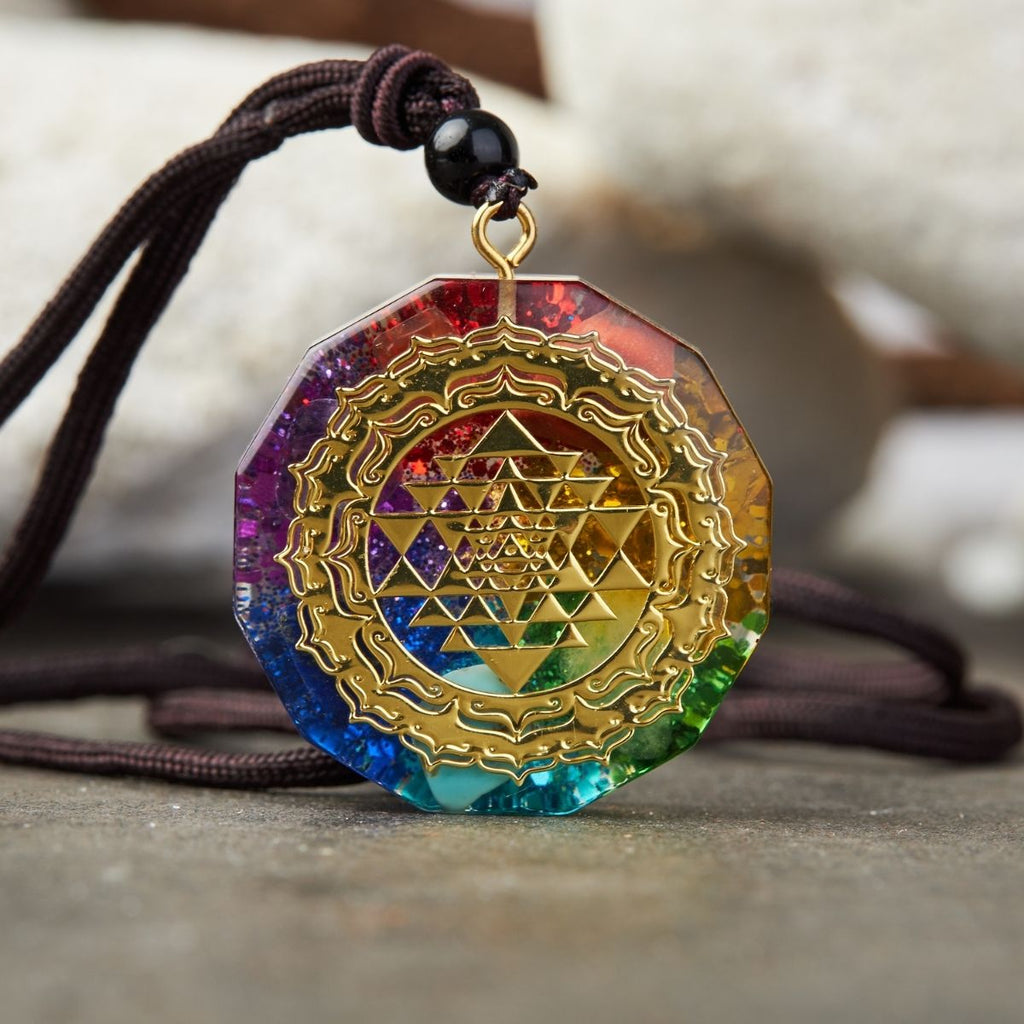 Buddha & Karma Chakra Orgonite Necklace - Balances Orgone Energy & EMF Protection