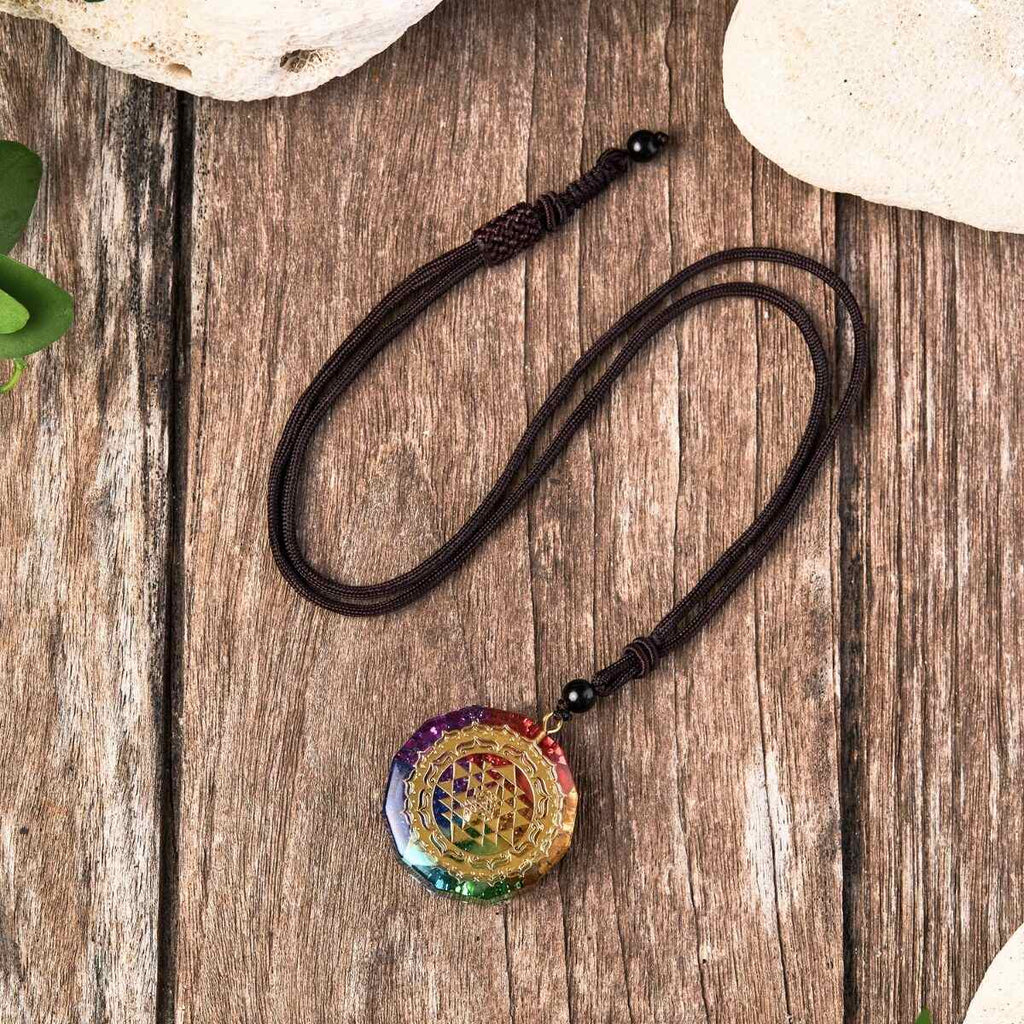 Buddha & Karma Chakra Orgonite Necklace - Balances Orgone Energy & EMF Protection