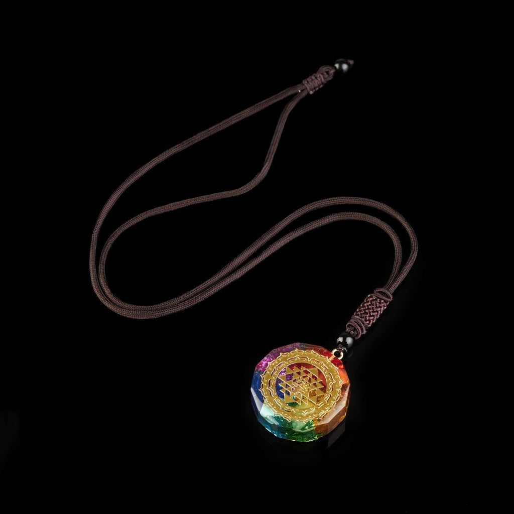 Buddha & Karma Chakra Orgonite Necklace - Balances Orgone Energy & EMF Protection