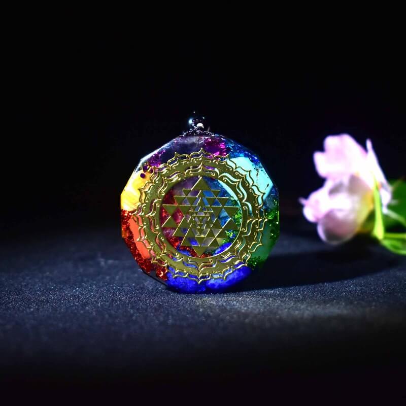 Buddha & Karma Chakra Orgonite Necklace - Balances Orgone Energy & EMF Protection
