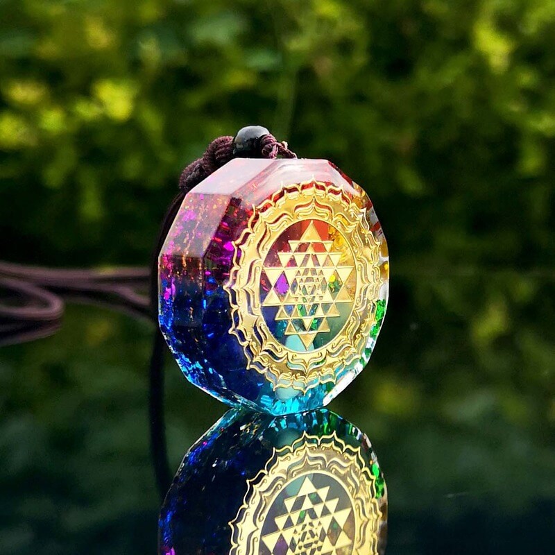 Buddha & Karma Chakra Orgonite Necklace - Balances Orgone Energy & EMF Protection