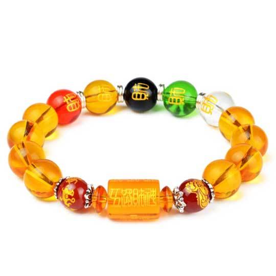 Buddha & Karma Citrine the God of Wealth Bracelet & The 5 Element Crystals