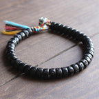 Buddha & Karma Coconut Shell Beads Bracelet with Engraved Mantra