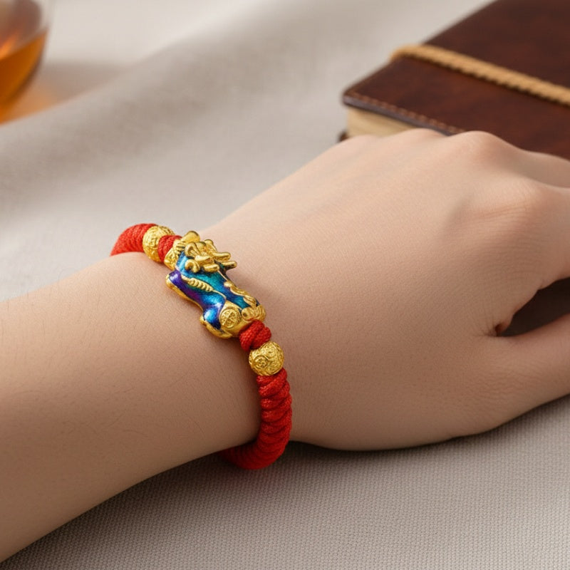 Buddha & Karma Color-Changing Pixiu Bracelet - Tibetan Red String