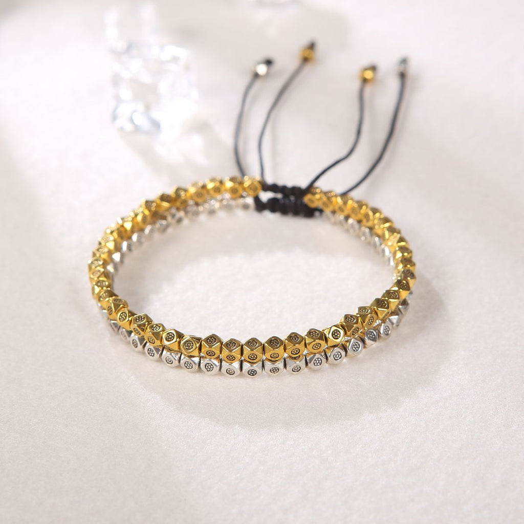 Buddha & Karma Copper Beads Harmony & Healing Bracelet - Gold Colored Copper Beads