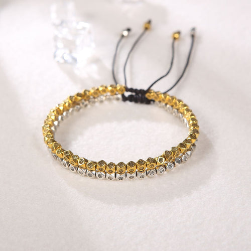 Buddha & Karma Copper Beads Harmony & Healing Bracelet - Gold Colored Copper Beads