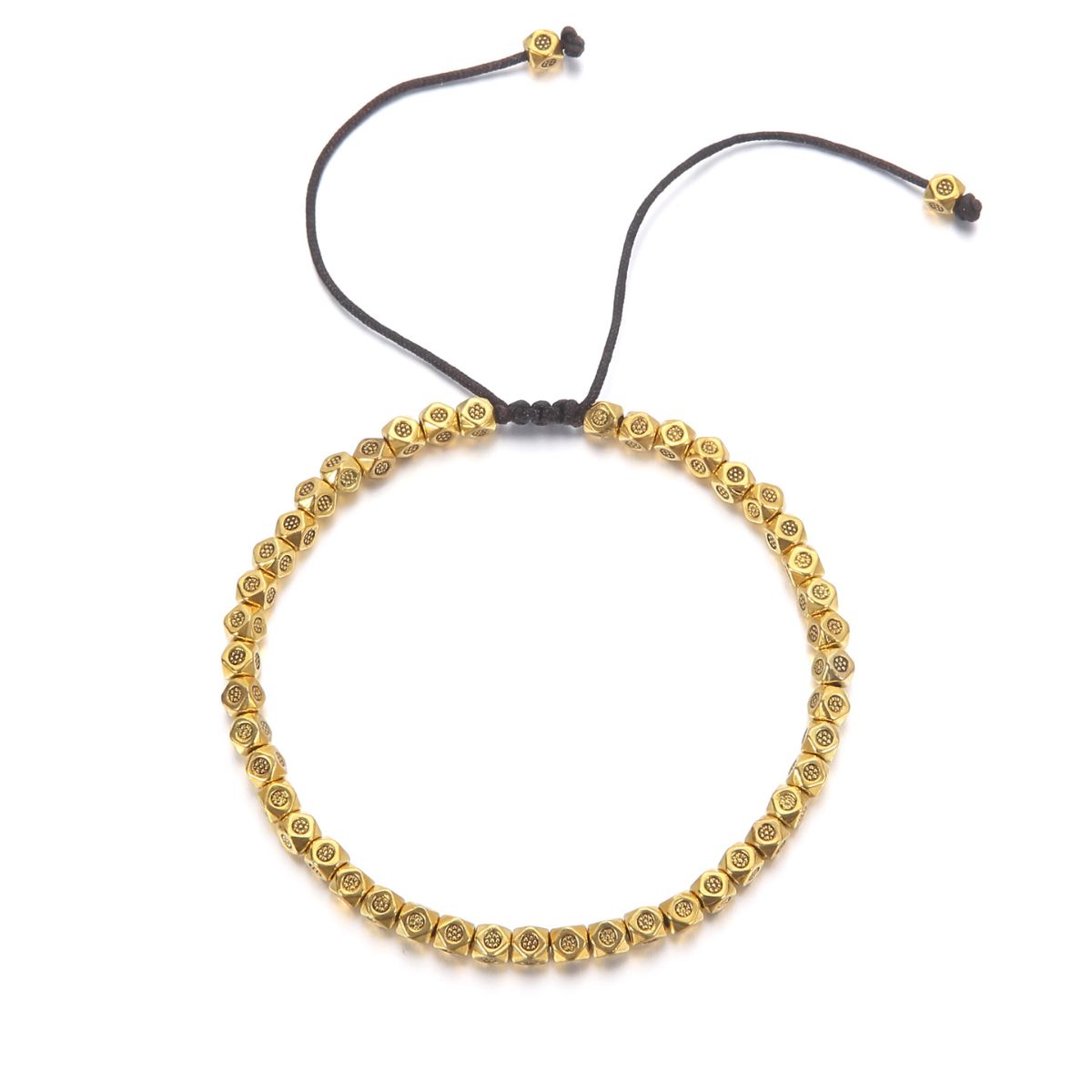 Buddha & Karma Copper Beads Harmony & Healing Bracelet - Gold Colored Copper Beads