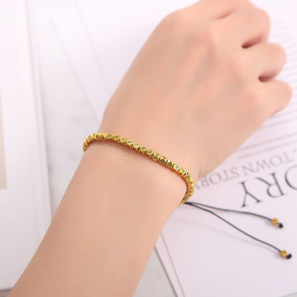 Buddha & Karma Copper Beads Harmony & Healing Bracelet - Gold Colored Copper Beads
