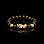 Buddha & Karma Feng Shui Bracelet - Pixiu Black Obsidian Bracelet for Wealth
