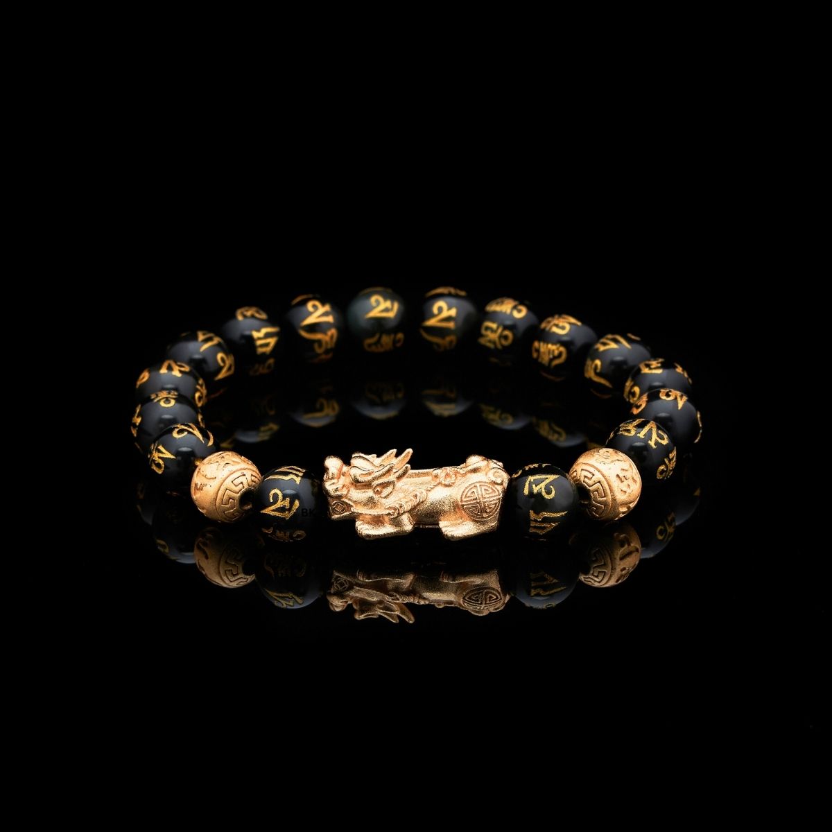 Buddha & Karma Feng Shui Bracelet - Pixiu Black Obsidian Bracelet for Wealth