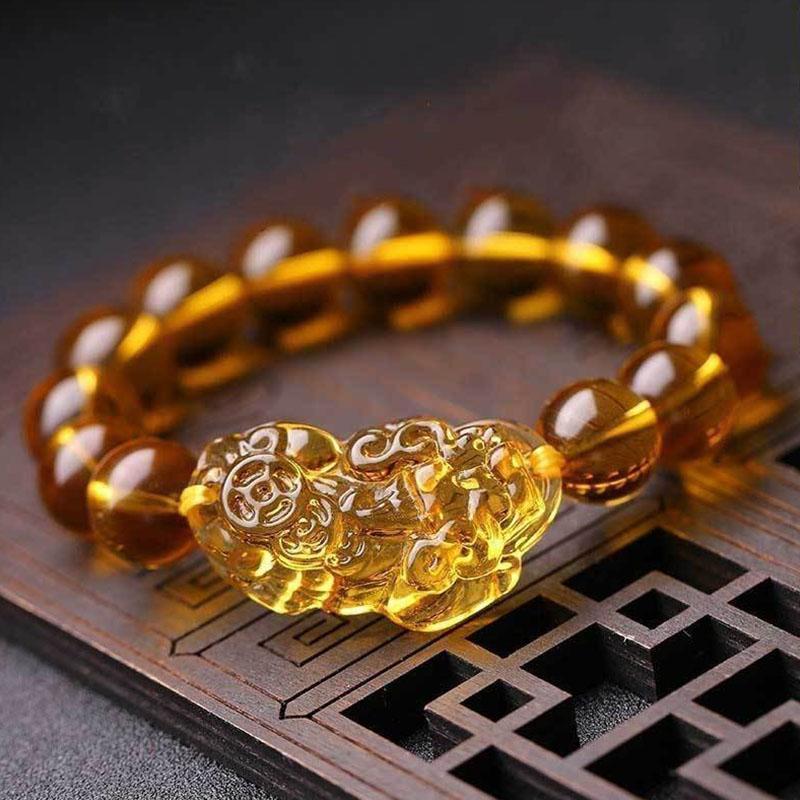 Buddha & Karma Citrine Pixiu Bracelet - Attract Wealth