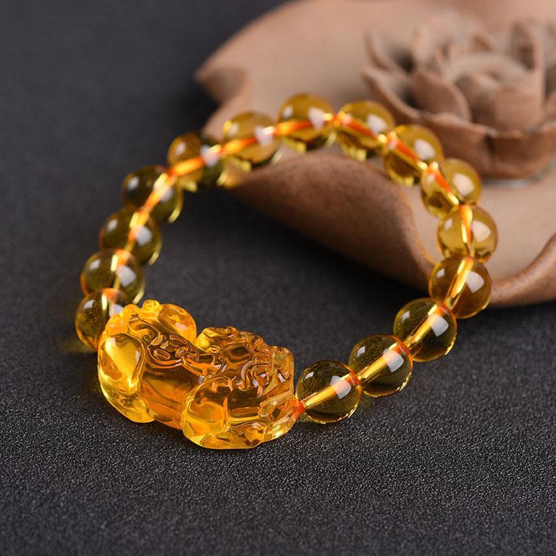 Buddha & Karma Citrine Pixiu Bracelet - Attract Wealth