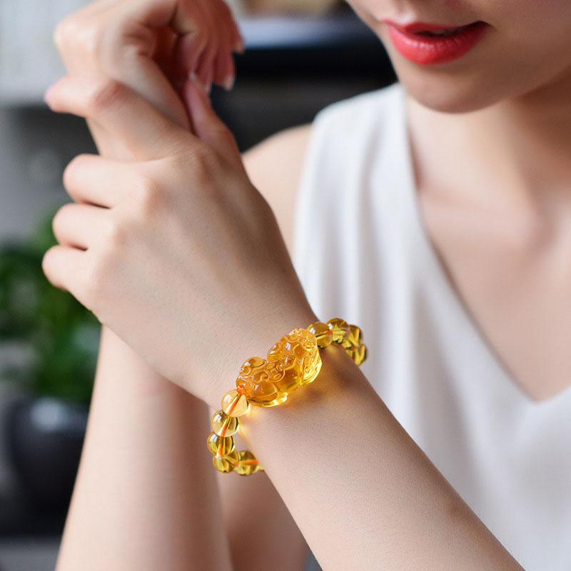 Buddha & Karma Citrine Pixiu Bracelet - Attract Wealth