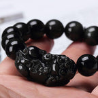 Buddha & Karma Black Obsidian Pixiu Bracelet - Wealth Protection