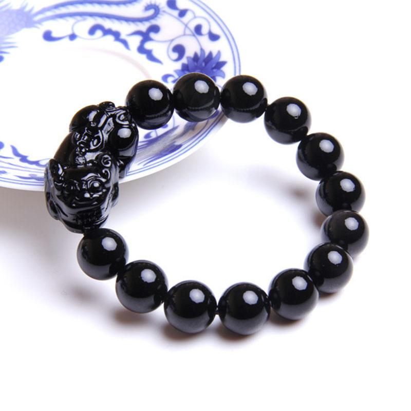 Buddha & Karma Black Obsidian Pixiu Bracelet - Wealth Protection