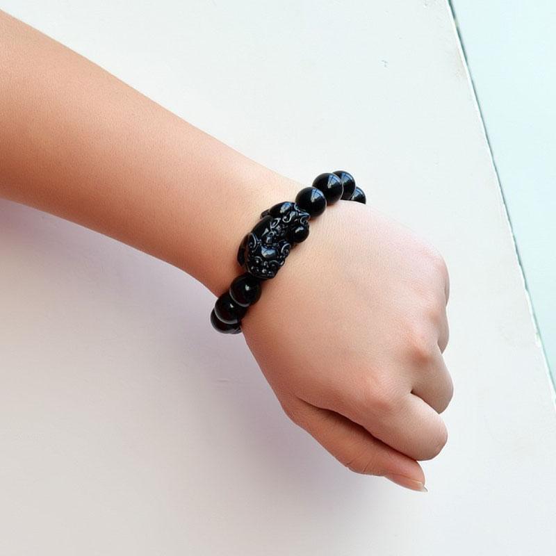 Buddha & Karma Black Obsidian Pixiu Bracelet - Wealth Protection
