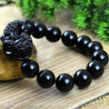 Buddha & Karma Black Obsidian Pixiu Bracelet - Wealth Protection
