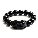 Buddha & Karma Black Obsidian Pixiu Bracelet - Wealth Protection