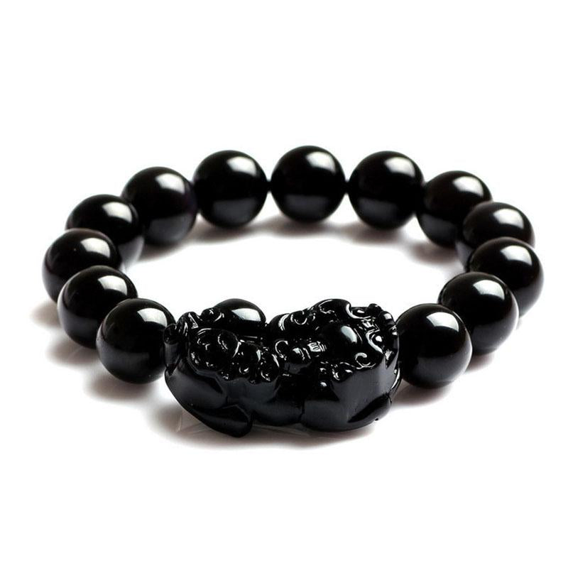 Buddha & Karma Black Obsidian Pixiu Bracelet - Wealth Protection