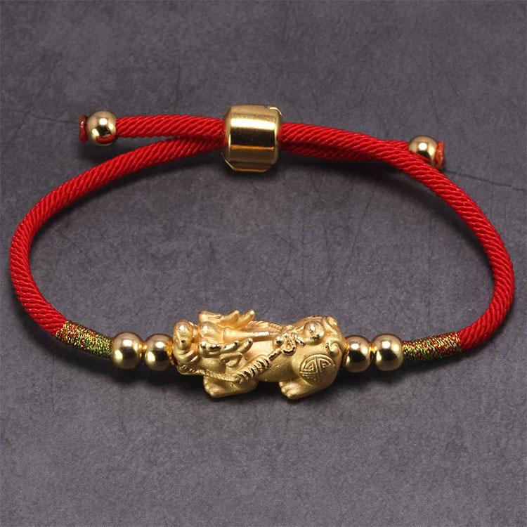 Buddha & Karma Feng Shui Piyao Wealth Bracelet - Red String