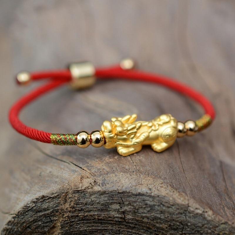 Buddha & Karma Feng Shui Piyao Wealth Bracelet - Red String