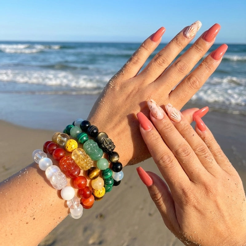 Buddha & Karma Five Elements Crystal Pixiu Bracelets - Balance & Prosperity