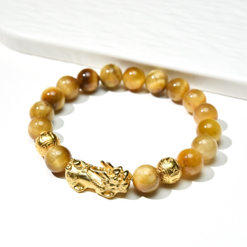 Buddha & Karma Gold Tiger Eye Pixiu Bracelet