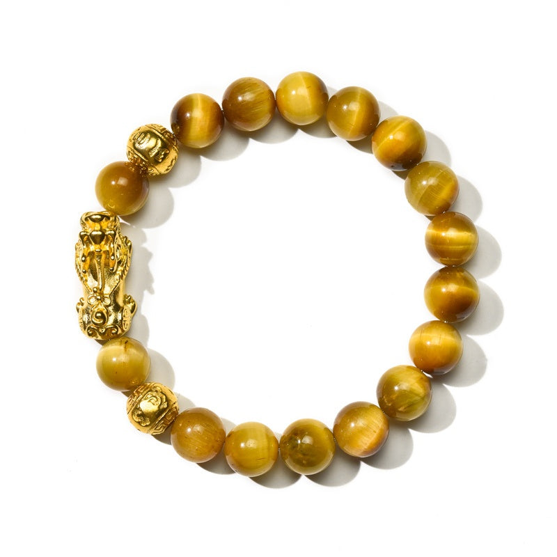 Buddha & Karma Gold Tiger Eye Pixiu Bracelet