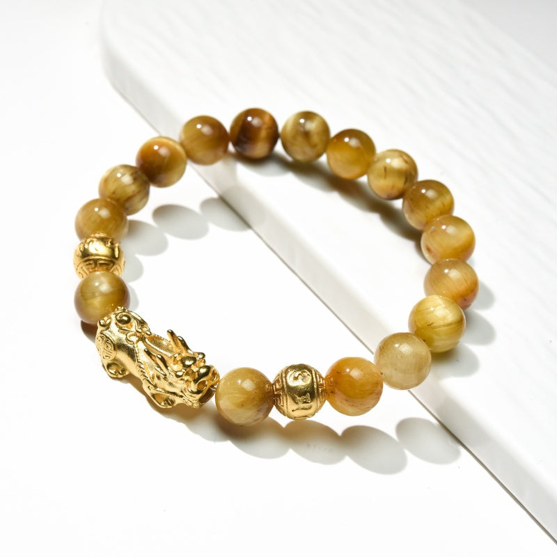 Buddha & Karma Gold Tiger Eye Pixiu Bracelet