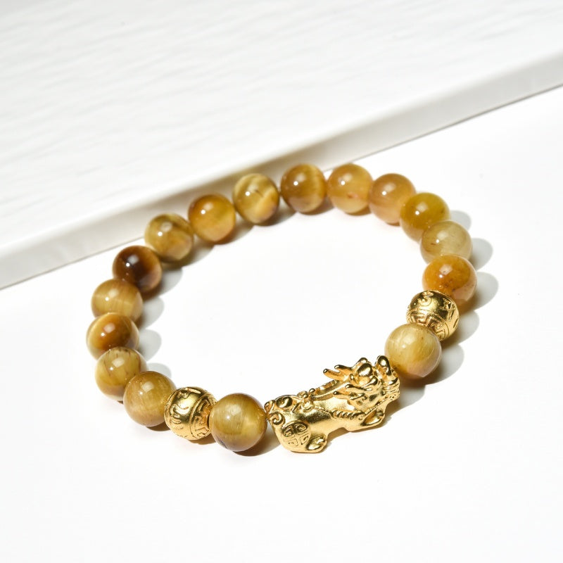Buddha & Karma Gold Tiger Eye Pixiu Bracelet
