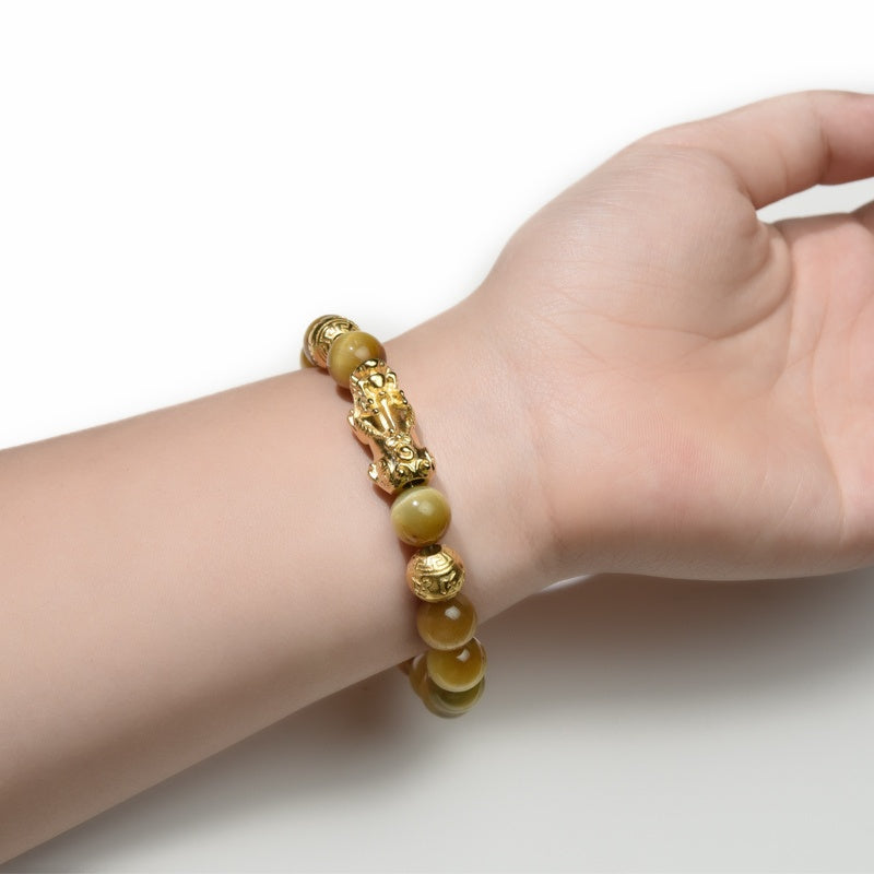 Buddha & Karma Gold Tiger Eye Pixiu Bracelet