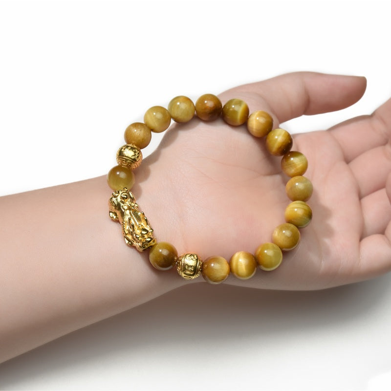 Buddha & Karma Gold Tiger Eye Pixiu Bracelet