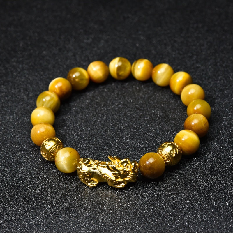 Buddha & Karma Gold Tiger Eye Pixiu Bracelet