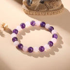 Buddha & Karma Gratitude Bracelet – Amethyst, Rose Quartz