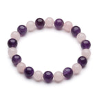 Buddha & Karma Gratitude Bracelet – Amethyst, Rose Quartz