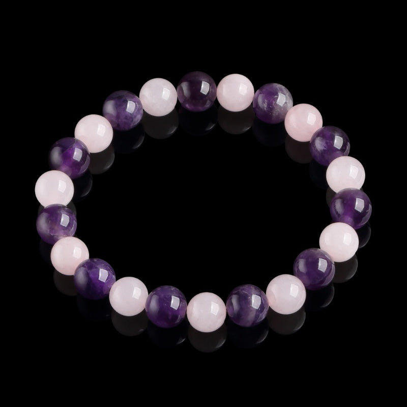 Buddha & Karma Gratitude Bracelet – Amethyst, Rose Quartz