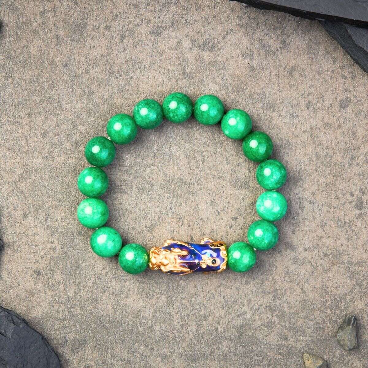 Buddha & Karma Green Jade Pixiu Bracelet - Abundance & Protection