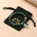 Buddha & Karma Green Jade Bracelet with Pixiu - Invite Wealth & Calming Energies