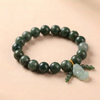 Buddha & Karma Green Jade Bracelet with Pixiu - Invite Wealth & Calming Energies