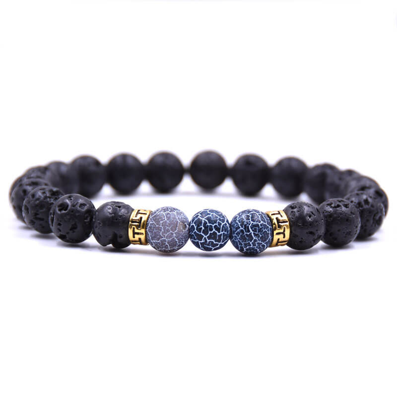 Buddha & Karma Grounding Lava Stone Bracelet - Calming & Grounding