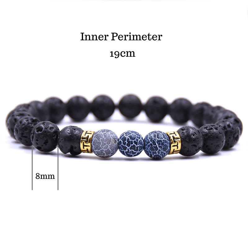 Buddha & Karma Grounding Lava Stone Bracelet - Calming & Grounding