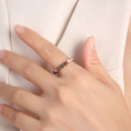 Buddha & Karma Tourmaline Ring - Natural Healing Crystal Bead Rings