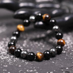 Buddha & Karma Triple Protection Bracelet - Tiger’s Eye, Obsidian, Hematite