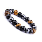 Buddha & Karma Triple Protection Bracelet - Tiger’s Eye, Obsidian, Hematite