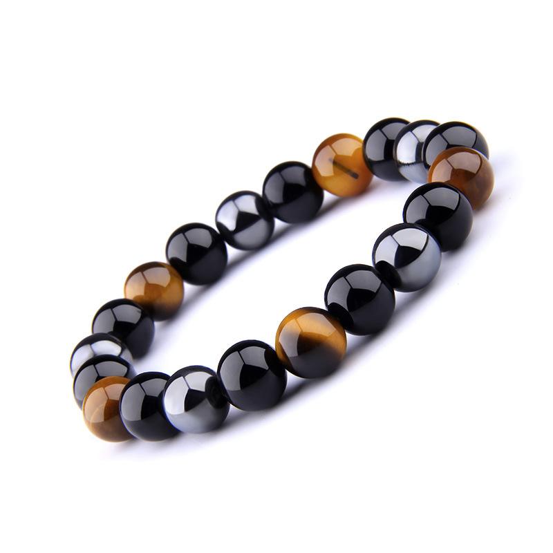 Buddha & Karma Triple Protection Bracelet - Tiger’s Eye, Obsidian, Hematite
