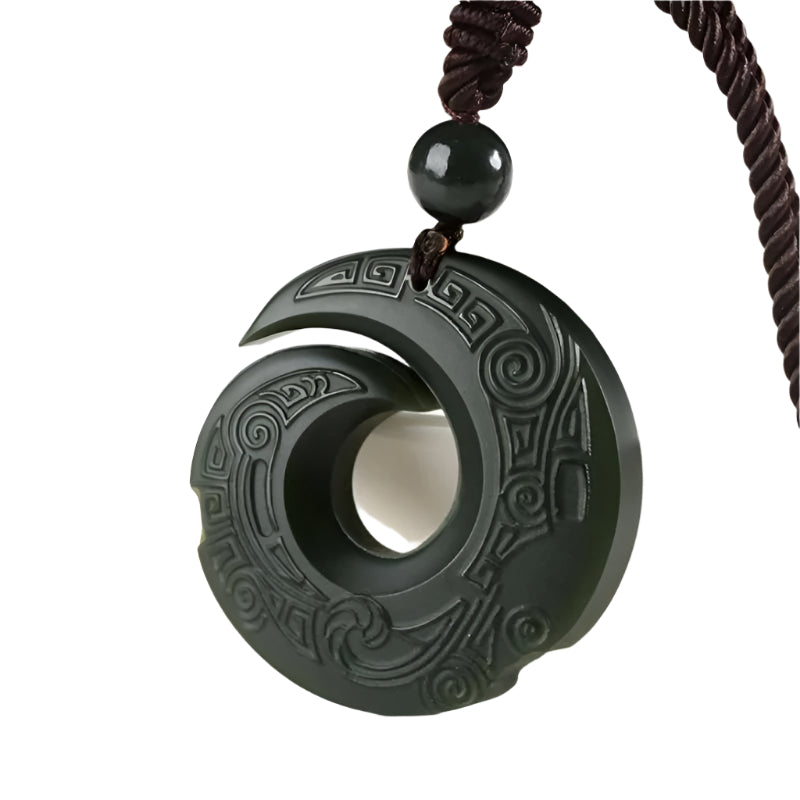 Buddha & Karma Hetian Jade Pendant Manifesting Necklace
