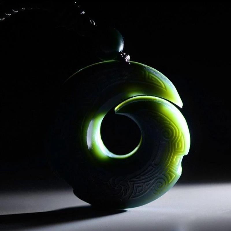 Buddha & Karma Hetian Jade Pendant Manifesting Necklace