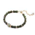 Buddha & Karma Hetian Jade Peridot Lucky Bamboo Bracelet