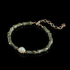 Buddha & Karma Hetian Jade Peridot Lucky Bamboo Bracelet